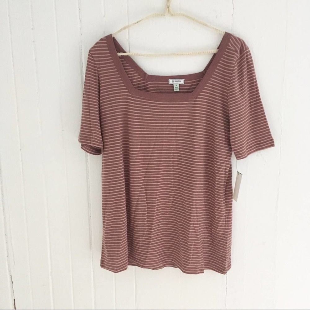 NWT Susina Pinstripe T-Shirt - Picture 2 of 6
